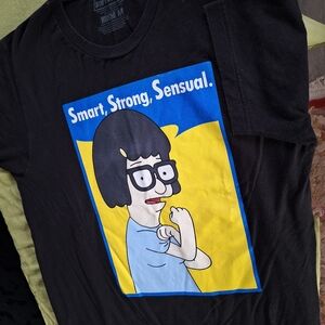 Bob's Burgers Black Graphic Tee Featuring Tina Belcher